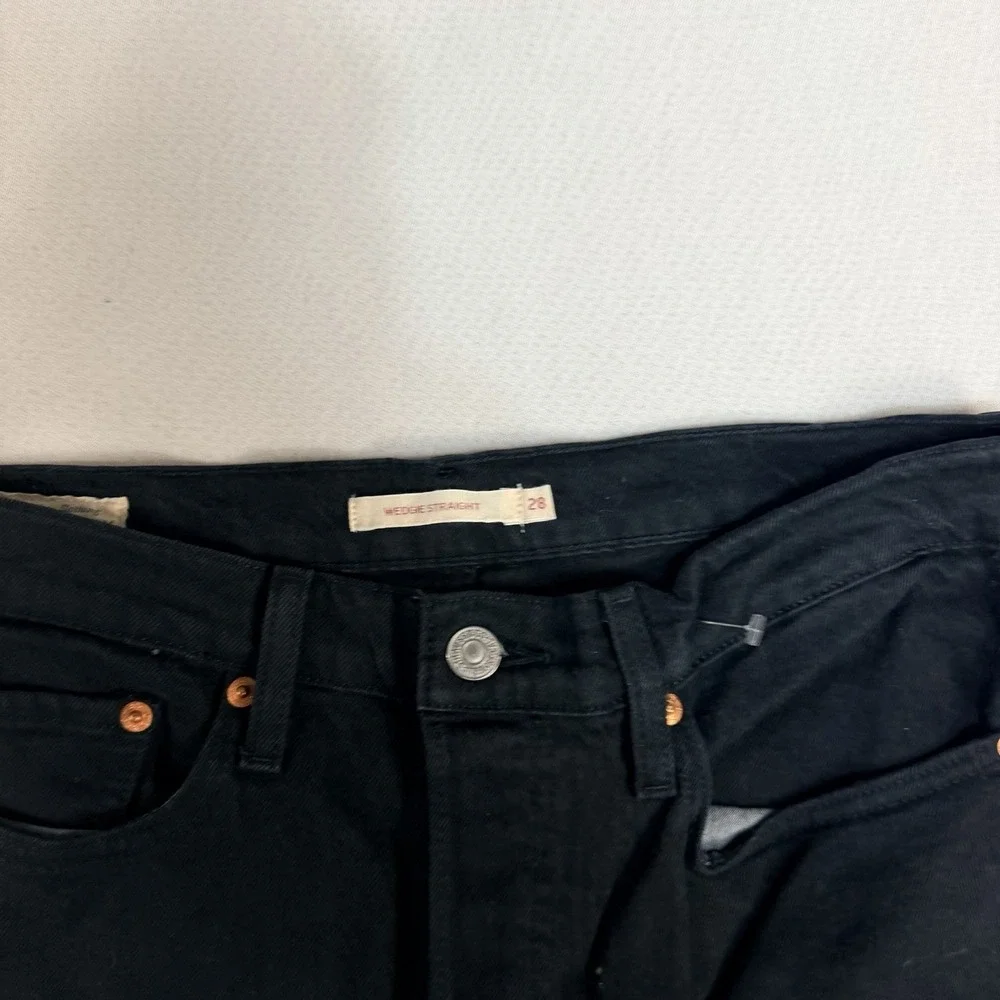 Levi's Men Black Jeans Casual Wedgie Straight Casual Denim Size 28X28